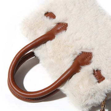 Ultimate Fluffy Bag Uggs women's plush fluffy sheepskin bag in Beige view 3