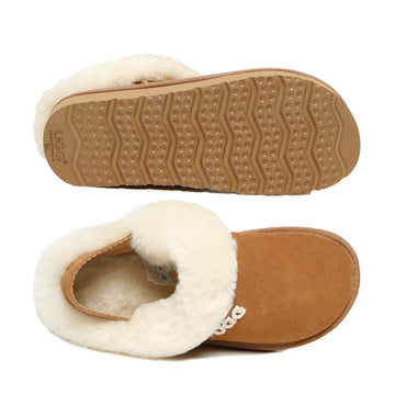 Fluffy Strap Slippers Logo Uggs