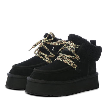 UGG Premium Fluffy-Lace Platform Boots