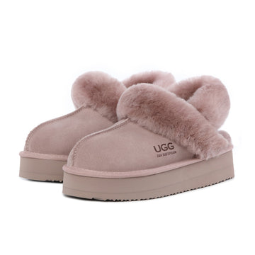 Fluffy Strappy Platform Scuff Uggs