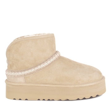 Foldable Platform Uggs, women's slippers in Mustard Seed view 7