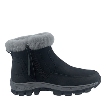Evelyn Zip Fluffy Boots, for women in Black view 4