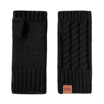 Fingerless Comfy Uggs, women's and men's gloves in Black view 4