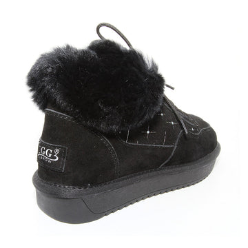 Lace up Fluffy Uggs