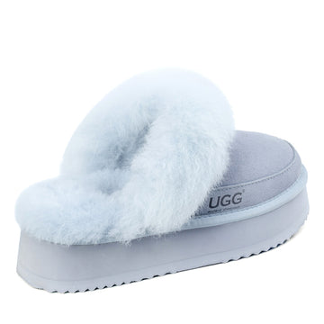 Premium Platform Ugg Slippers, for women in Blue view 3