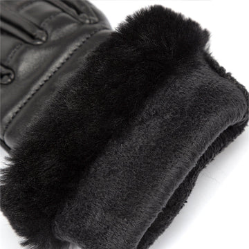 Fluffy Leather Gloves Uggs