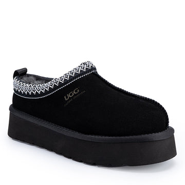 Premium Platform Tassie Ugg Slippers, for women in Black view 2