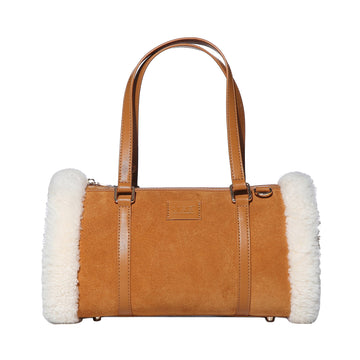 Fluffy Hand Bag Uggs women's fluffy sheepskin hand bag in Beige