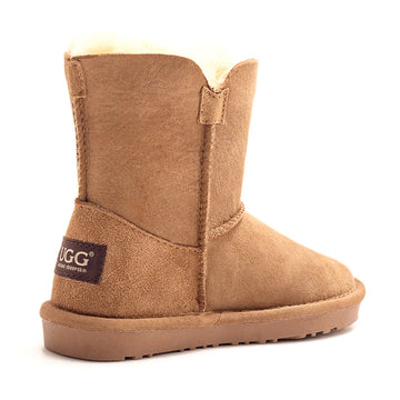 Kids Button Ugg Boots kids sheepskin mid-calf boots view 8