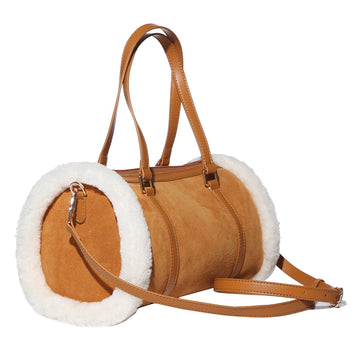 Fluffy Hand Bag Uggs women's fluffy sheepskin hand bag in Beige view 2