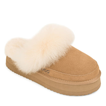 Premium Platform Ugg Slippers, for women in Chestnut view 12