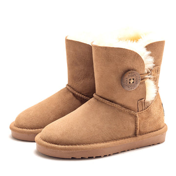 Kids Button Ugg Boots kids sheepskin mid-calf boots view 10