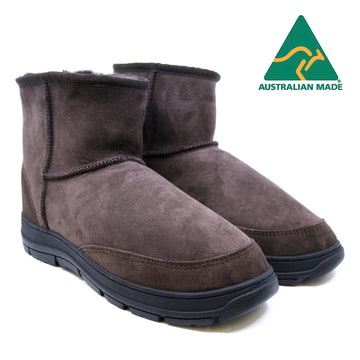 Australian Made - Terrain Ultra Short Uggs, women's and men's slippers in Chocolate view 6