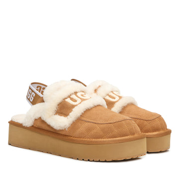 Detachable Platform Fluffy Uggs, women's slippers in Chestnut view 4