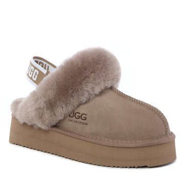 Fluffy Strappy Platform Scuff Uggs