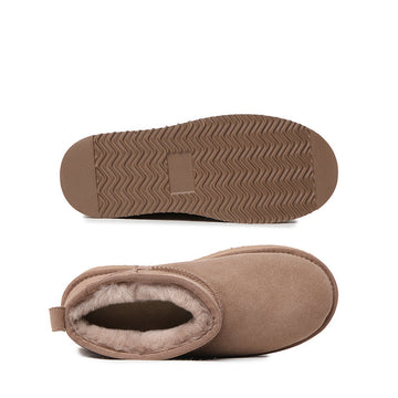 Platinum Mini Suede Platform Ugg Boots