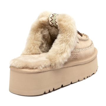 Lace Bow Platform Slippers