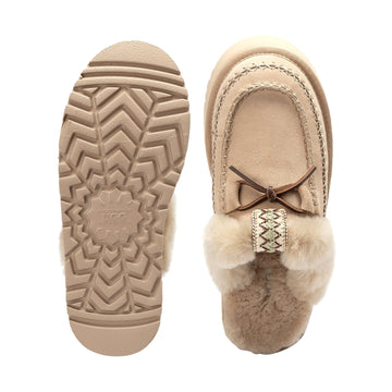 Lace Bow Platform Slippers