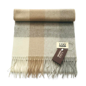 Premium Wool Scarf Uggs, for women and men in Moss view 14