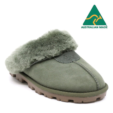 Australian Made - Carolina Ladies Scuff Uggs in Forest Green view 10