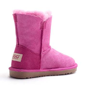 Kids Button Ugg Boots kids sheepskin mid-calf boots view 2