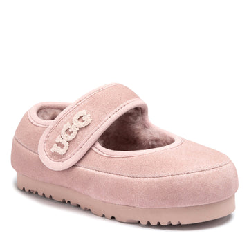 Kids Velcro Ugg Slippers in Pink view 18