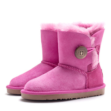 Kids Button Ugg Boots kids sheepskin mid-calf boots view 4
