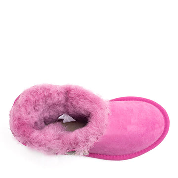 Kids Button Ugg Boots kids sheepskin mid-calf boots view 5