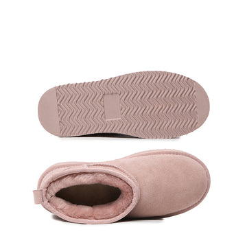 Platinum Mini Suede Platform Ugg Boots