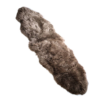 Australian Premium Colored Sheepskin Rug Double in Mushroom view 5