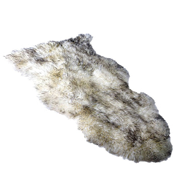 Australian Premium Colored Sheepskin Rug Single in Black Tip view 4