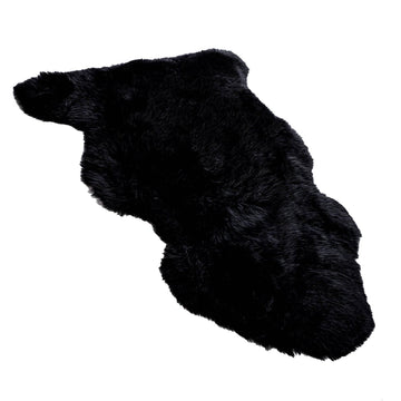 Australian Premium Colored Sheepskin Rug Single in Black view 3