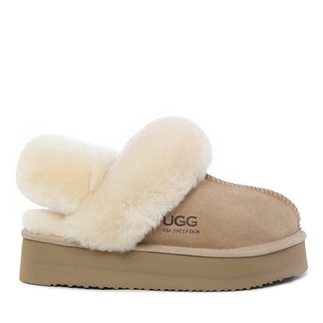 Fluffy Strappy Platform Scuff Uggs