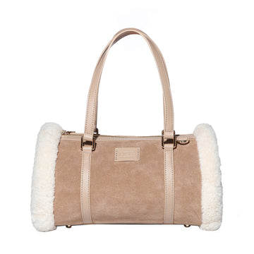 Fluffy Hand Bag Uggs women's fluffy sheepskin hand bag in Beige view 6