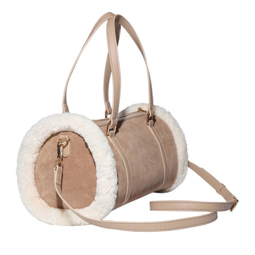 Fluffy Hand Bag Uggs women's fluffy sheepskin hand bag in Beige view 7