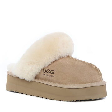 Fluffy Strappy Platform Scuff Uggs