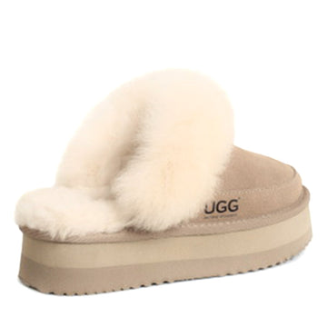 Premium Platform Ugg Slippers, for women in Sand view 8