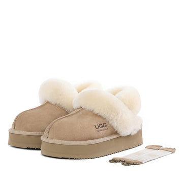 Fluffy Strappy Platform Scuff Uggs
