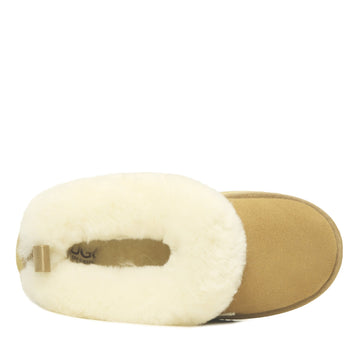 Fluffy Platform Ugg Slippers, for women in Sand view 8