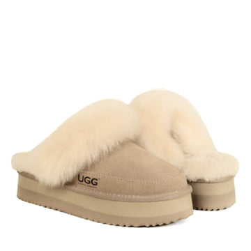 Premium Platform Ugg Slippers, for women in Sand view 9