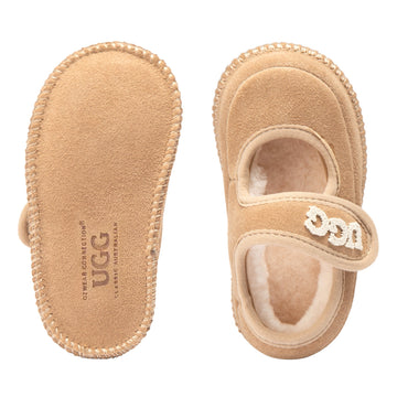 Premium Little Uggs, kids slippers in Sand view 15