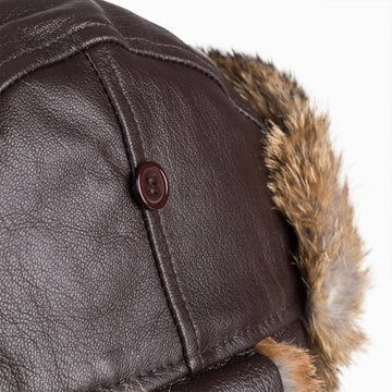 UGG Aviator Leather Hat with Rabbit Fur 