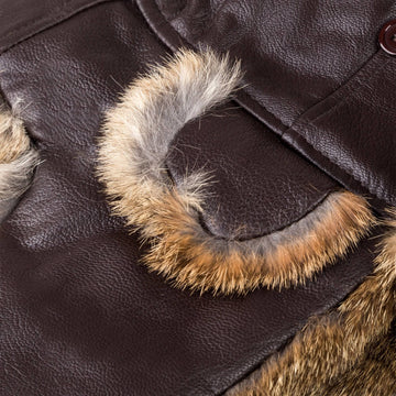 UGG Aviator Leather Hat with Rabbit Fur 
