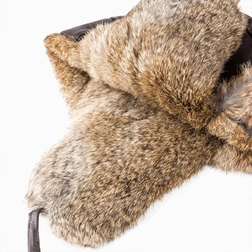 UGG Aviator Leather Hat with Rabbit Fur 