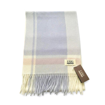 Premium Wool Scarf Uggs, for women and men in White Blue view 23