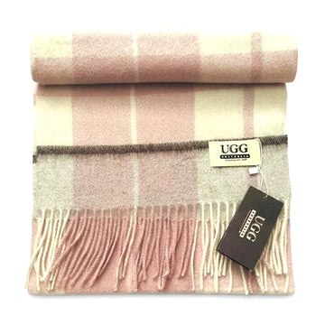 Premium Wool Scarf Uggs, for women and men in White Pink view 30